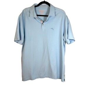 Tommy Bahama Island Zone Supima Cotton Light Blue Polo Shirt Men's Size Large